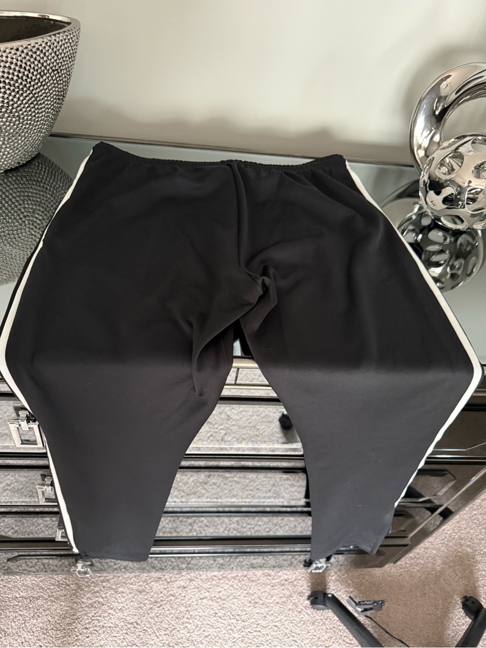 adidas Originals Black Track Pants with White Three Stripes - Picture 3 of 6
